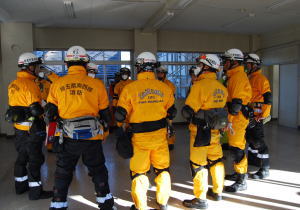 山村学園　消防救助訓練