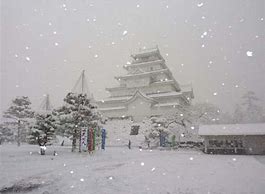暴風雪に厳たり鶴ヶ城